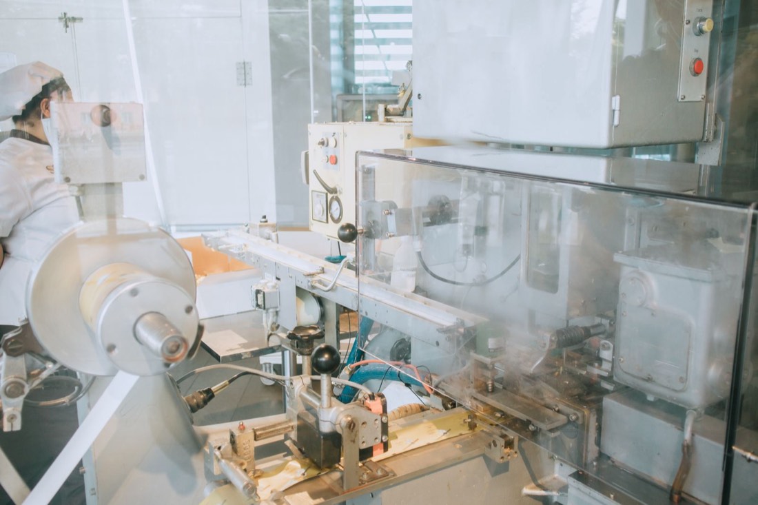 Packaging machinery operating in a pharmaceutical facility